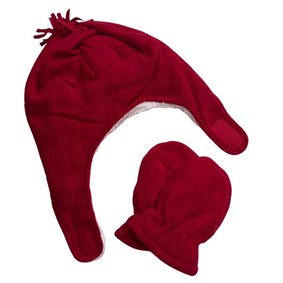 SimpliKids Fleece Sherpa Lined Snowman Kids Winter Hat & Mittens Set 5-7 Years - Picture 8 of 8